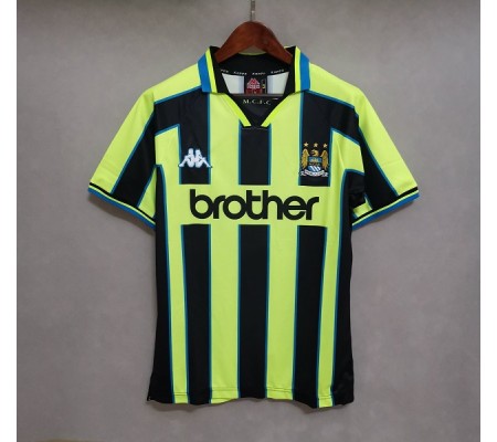 Manchester City 98/99 Away Green Soccer Jersey